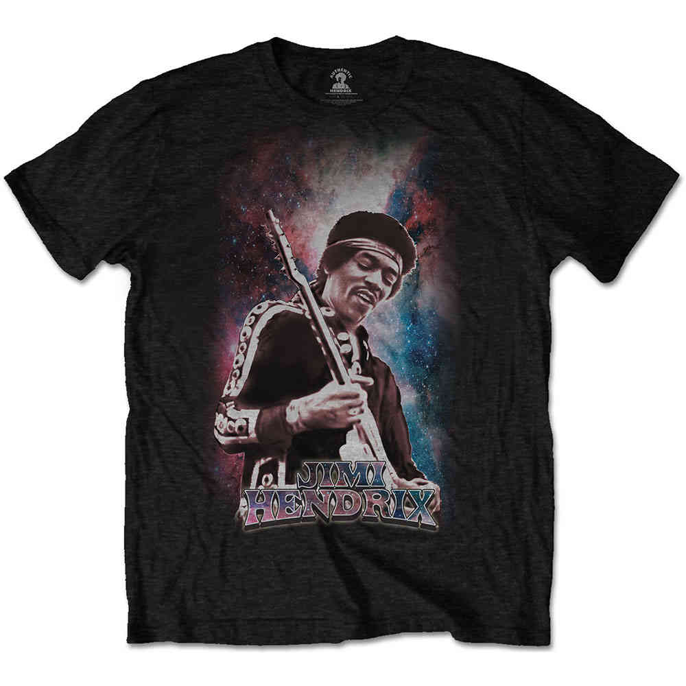 Jimi Hendrix - Galaxy Heren Tshirt - Zwart
